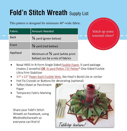 Fold 'n Stitch Wreath – Stina's Quilt and Sewing Supplies